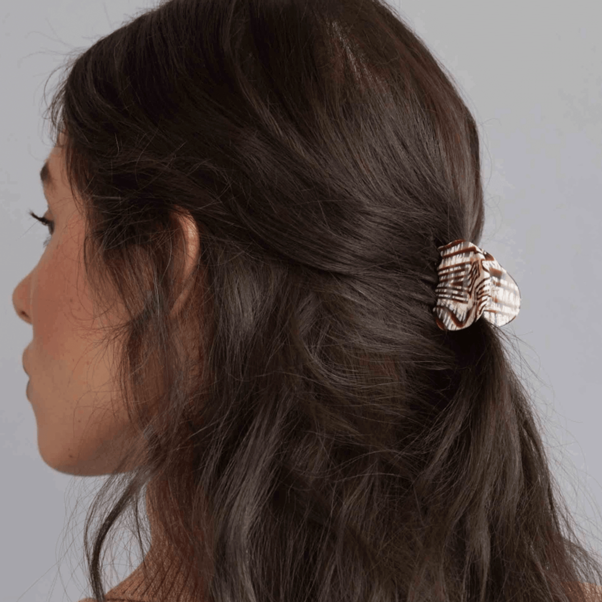 AGATE HAIR CLAW - GREEN
