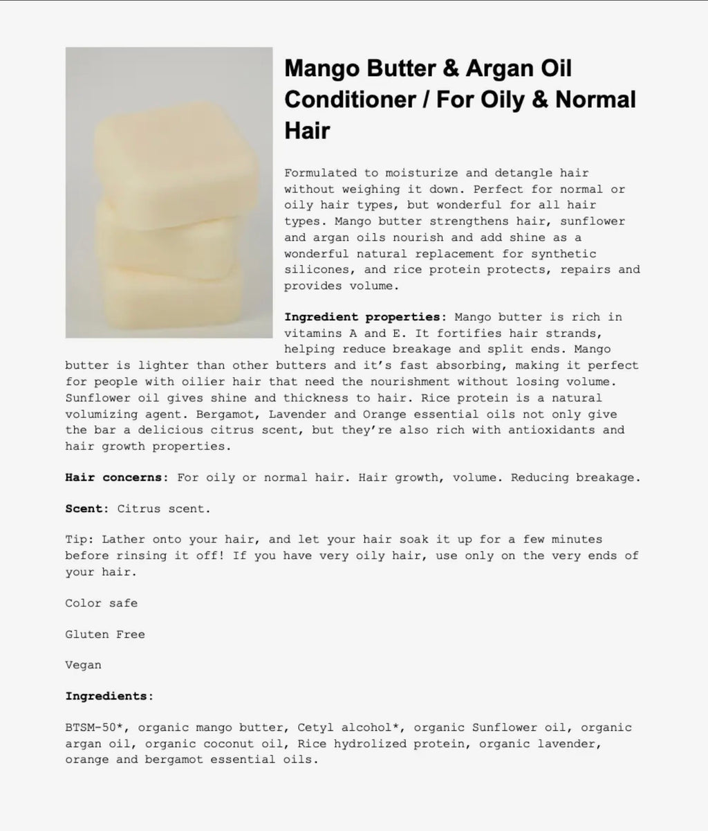Argan Oil Conditioner Bar (Local Delivery Only)